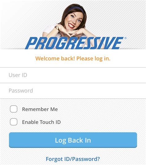 progressive log in.